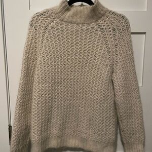 Theory Cream Turtleneck Sweater